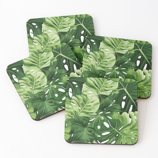 Item preview, Monstera Tropical Leaves Mural designed and sold by HisoTorDesign.