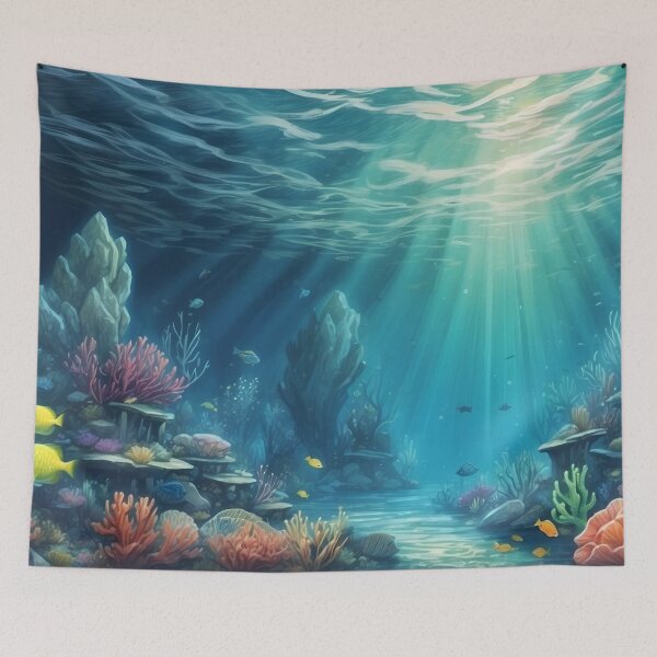 Item preview, Underwater scene with rays of light designed and sold by Andrey-Myagkov.
