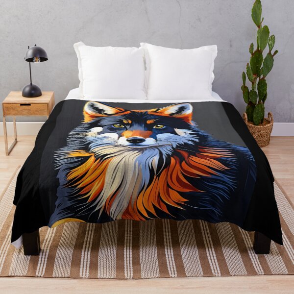 Aperçu de l'œuvre Renard orange noir, art généré par Ai créée et vendue par ACC .