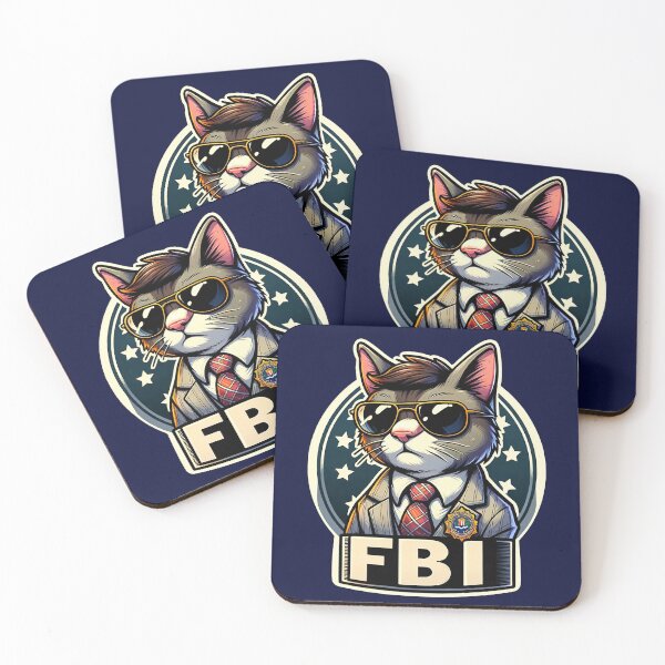 Item preview, Cartoon FBI Agent Cat designed and sold by fkdesignsshirts.