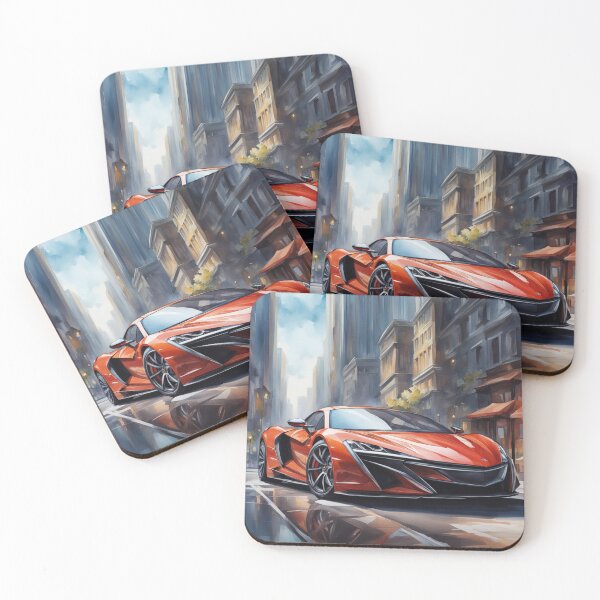 Item preview, Orange Super car, watercolor style designed and sold by Planet Designs.