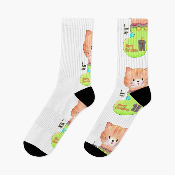 Item preview, Cute Cat | Cat Lover - a cute cat and christmas socks designed and sold by FennyWijayaMomo.