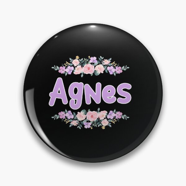 Item preview, Purple Flower Agnes Name Label (Black) designed and sold by NormadWorld.