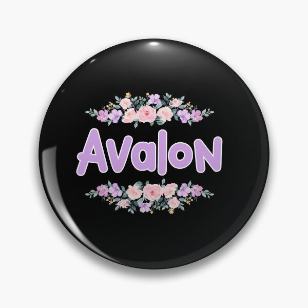 Item preview, Purple Flower Avalon Name Label (Black) designed and sold by NormadWorld.