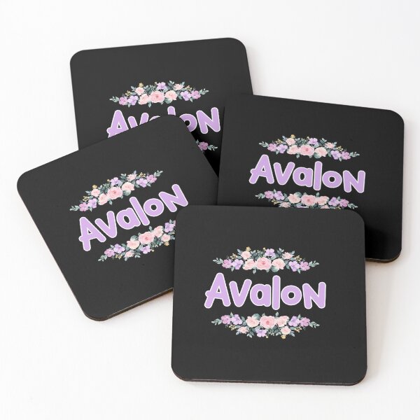 Item preview, Purple Flower Avalon Name Label (Black) designed and sold by NormadWorld.