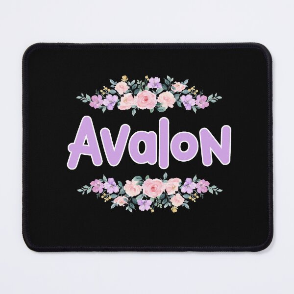 Item preview, Purple Flower Avalon Name Label (Black) designed and sold by NormadWorld.