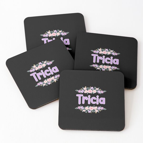Item preview, Purple Flower Tricia Name Label (Black) designed and sold by NormadWorld.