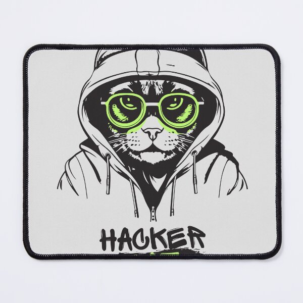 Item preview, Black Green Cool Cat Illustrative designed and sold by TayyarProduct.