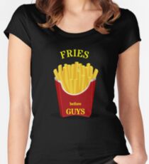 Fries before guys Women's Fitted Scoop T-Shirt