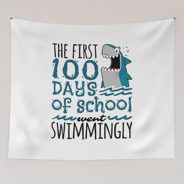 Item preview, The First 100 Days of School Went Swimmingly Shark designed and sold by jaygo.