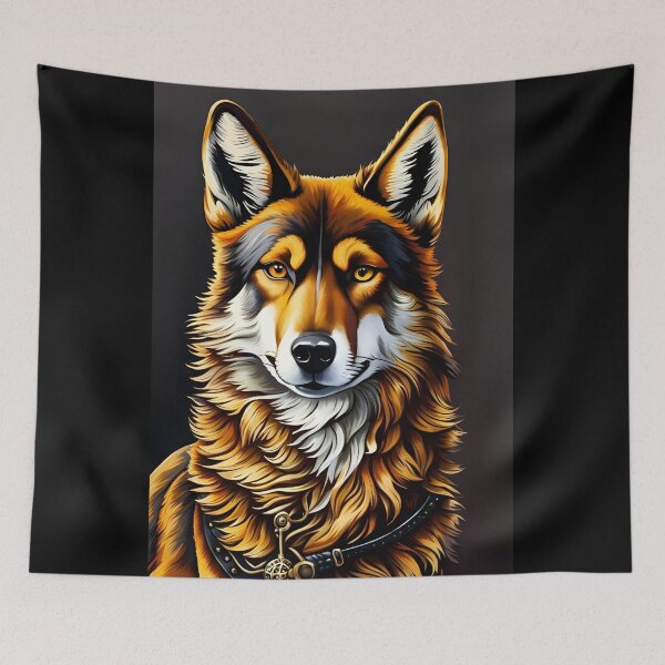 Aperçu de l'œuvre Portrait de coyote, art généré par Ai créée et vendue par ACC .
