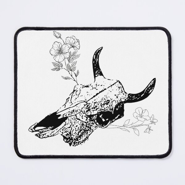 Item preview, a cow skull black and white designed and sold by nour ⭐⭐⭐⭐ ⭐.