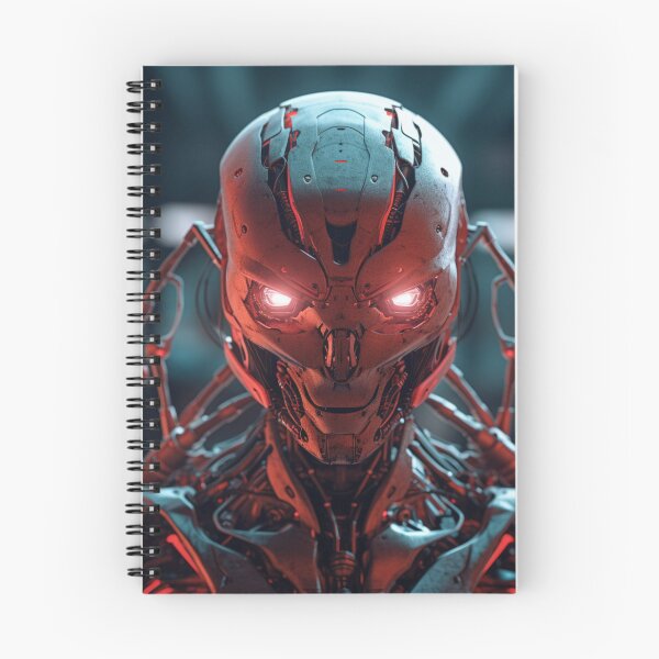 Item preview, Mechanical Menace – Red-Eyed Automaton Portrait designed and sold by SmartDesignByBB.