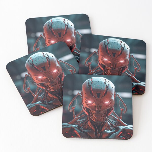 Item preview, Mechanical Menace – Red-Eyed Automaton Portrait designed and sold by SmartDesignByBB.