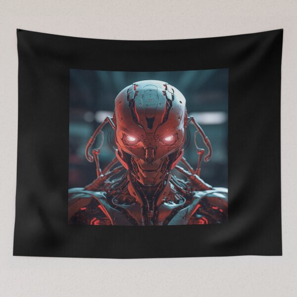 Item preview, Mechanical Menace – Red-Eyed Automaton Portrait designed and sold by SmartDesignByBB.