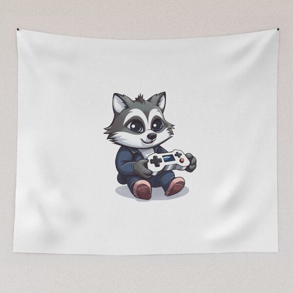Item preview, Raccoon Gamer Cartoon Style designed and sold by PabloArt.