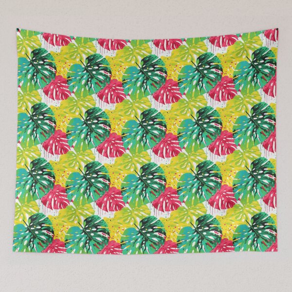 Item preview, Monstera Tropical Leaves Abstract Spray-Painted Mandala designed and sold by HisoTorDesign.