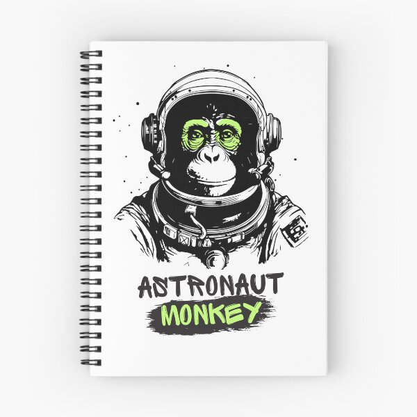 Item preview, Black Green Astronaut Monkey Illustrative Typographic designed and sold by TayyarProduct.