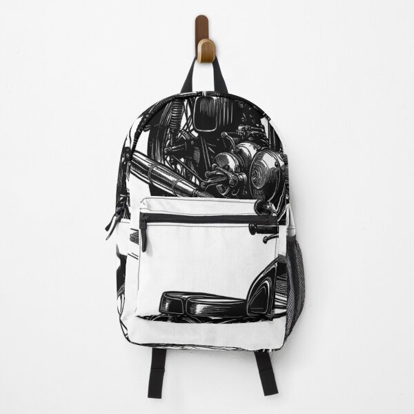 Item preview, Monochrome sketch of a classic motorcycle designed and sold by LongIslandDesgn.
