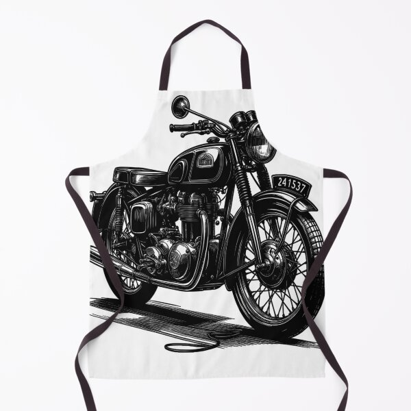 Item preview, Monochrome sketch of a classic motorcycle designed and sold by LongIslandDesgn.