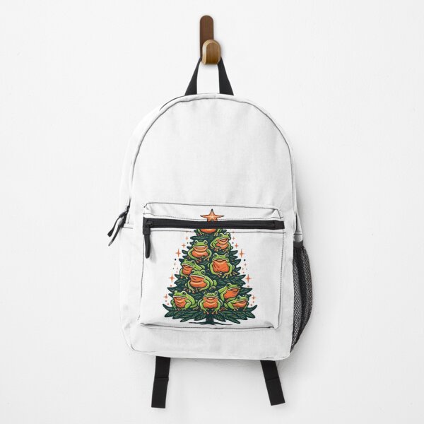 Item preview, Festive Croak Canopy - Frogs on Xmas Tree designed and sold by EmeraldeaArt.