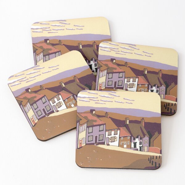 Item preview, Gold Hill II - Landscape linocut by Francesca Whetnall designed and sold by Cecca-Designs.