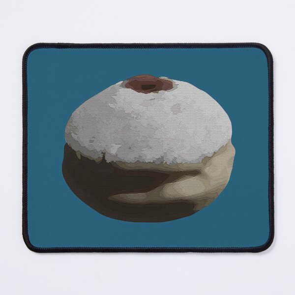 Item preview, Hanukkah Donut / Sufganiyah - Light Blue / Gray Background designed and sold by OG-Graphics.
