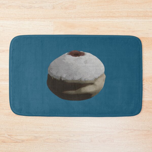 Item preview, Hanukkah Donut / Sufganiyah - Light Blue / Gray Background designed and sold by OG-Graphics.