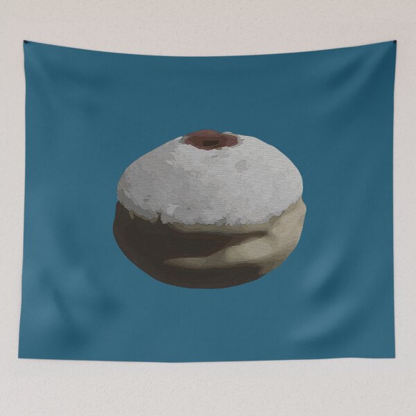 Item preview, Hanukkah Donut / Sufganiyah - Light Blue / Gray Background designed and sold by OG-Graphics.