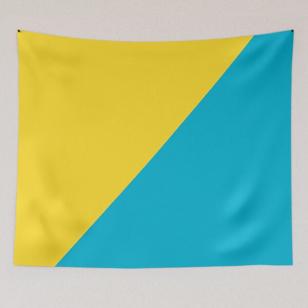 Item preview, Vibrant Yellow and Blue Atoll Diagonal Colors designed and sold by Jeallan Designs.
