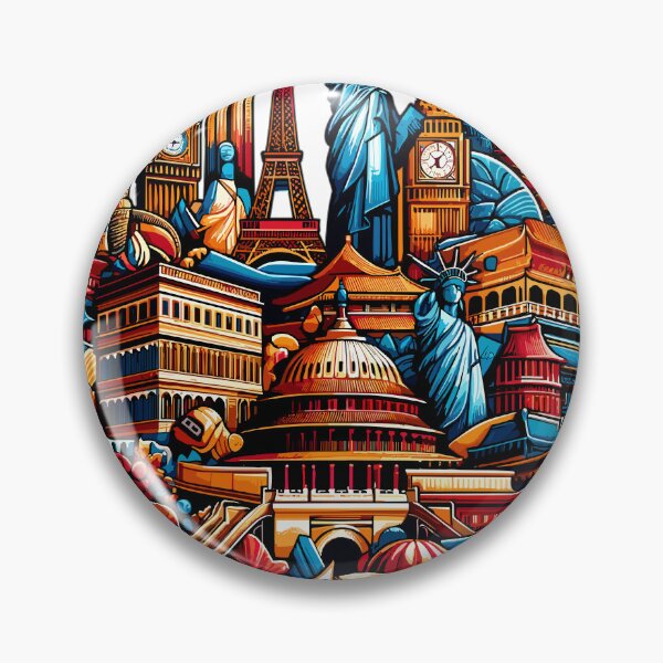 Item preview, World famous landmarks collage designed and sold by LongIslandDesgn.
