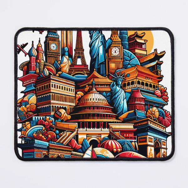 Item preview, World famous landmarks collage designed and sold by LongIslandDesgn.