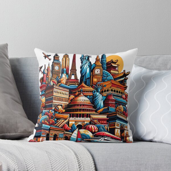 Item preview, World famous landmarks collage designed and sold by LongIslandDesgn.