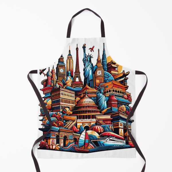 Item preview, World famous landmarks collage designed and sold by LongIslandDesgn.