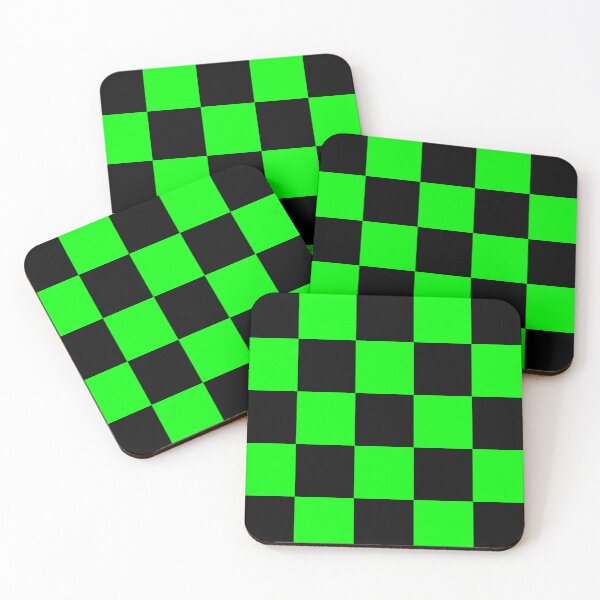 Item preview, Checkered (Large Squares) Electric Green and Black designed and sold by Tree45.