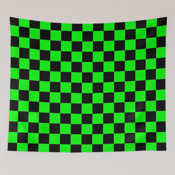 Item preview, Checkered (Large Squares) Electric Green and Black designed and sold by Tree45.