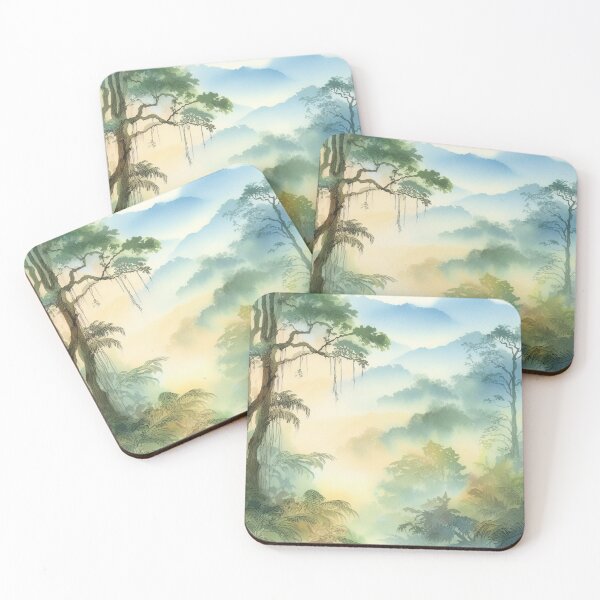 Item preview, Misty Mountainous Jungle Watercolor  designed and sold by Archsomnia.