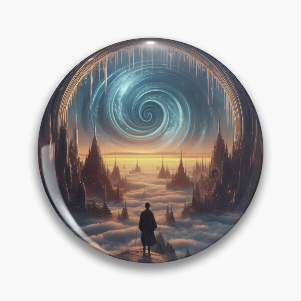 Item preview, Surreal landscape of a man standing in front of a portal 2 designed and sold by DragonPurple.