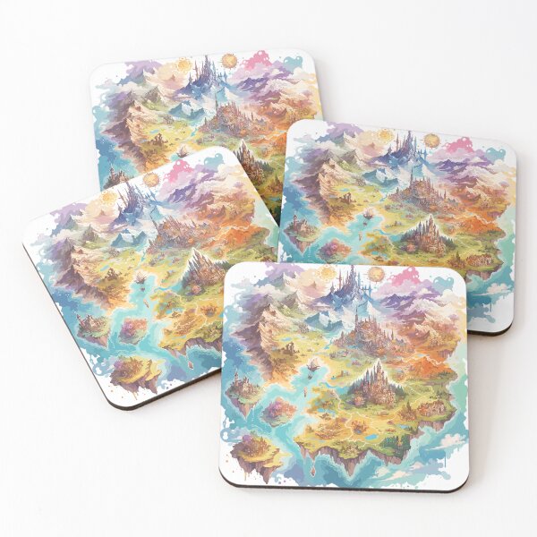 Item preview, Watercolor map of a fantasy world designed and sold by LongIslandDesgn.