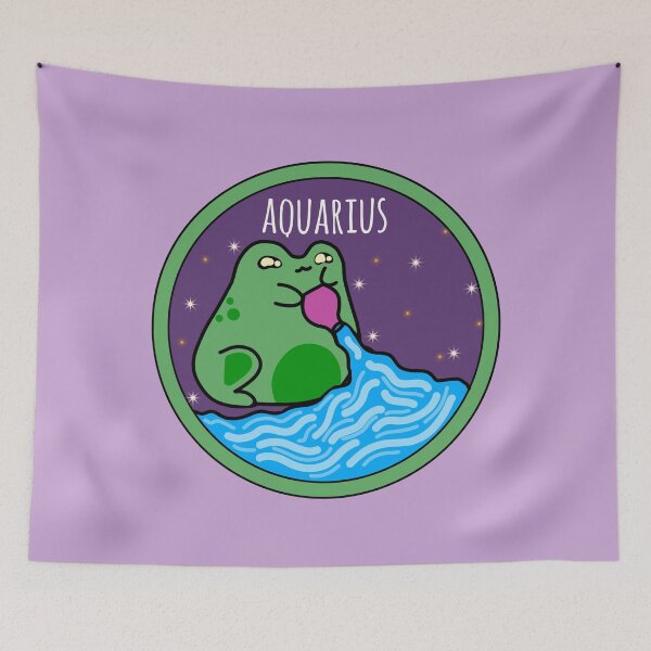 Item preview, Aquarius froggy zodiac sign designed and sold by Quacktails.