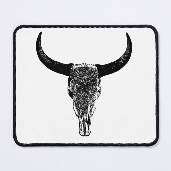 Item preview, decorated cow skull black and white designed and sold by nour ⭐⭐⭐⭐ ⭐.