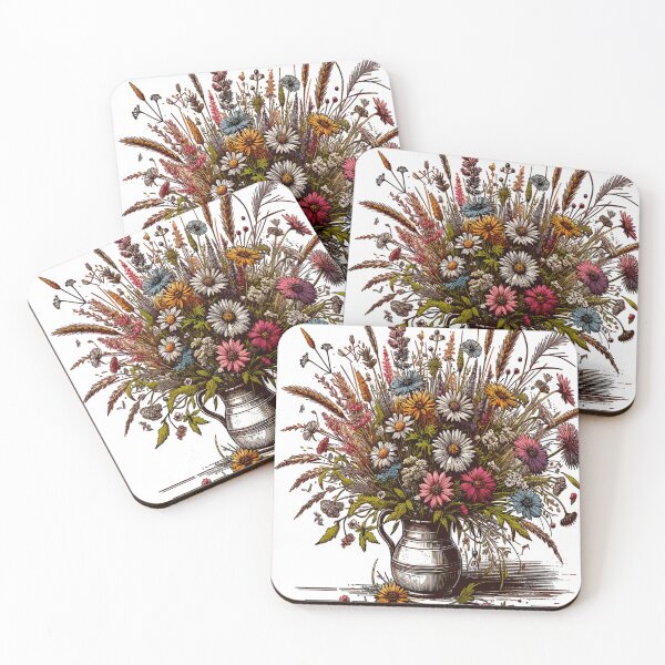 Item preview, Wild flowers in rustic vase designed and sold by LongIslandDesgn.