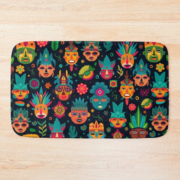 Artikelvorschau, Maya-Azteken-Boho-Stammes-Ethnische Masken entworfen und verkauft von Vector Scout Lab.