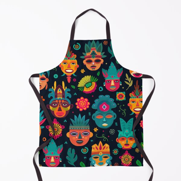 Item preview, Mayan Aztec Boho Tribal Ethnic Masks designed and sold by Vector Scout Lab.