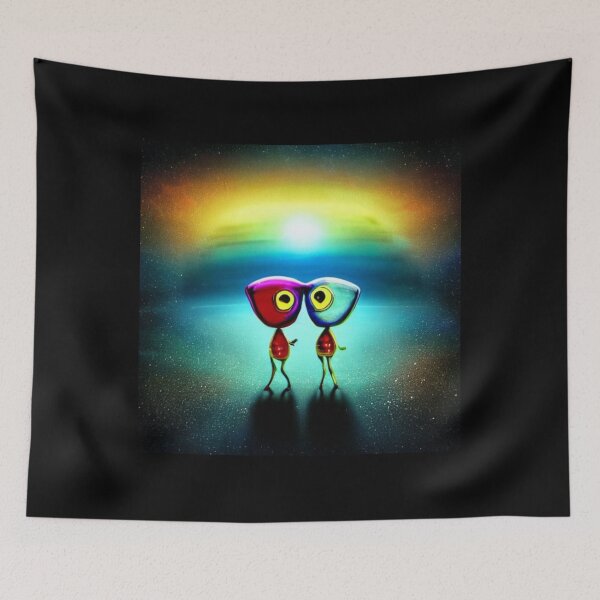 Item preview, Celestial Sweethearts – Alien Love Art Print designed and sold by SmartDesignByBB.