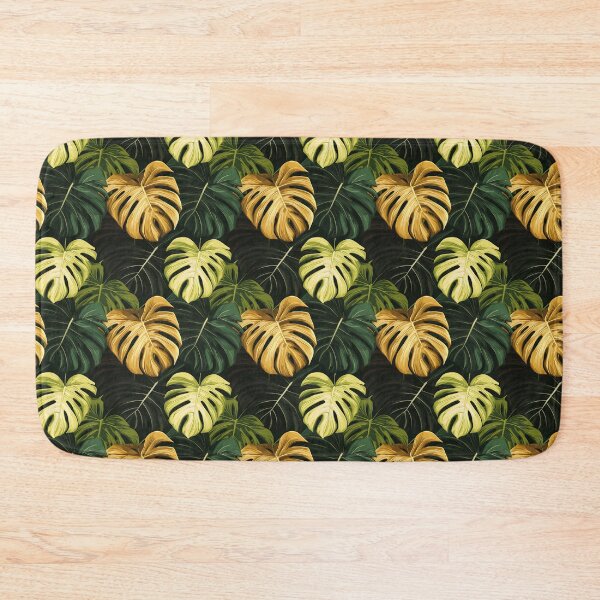 Item preview, Monstera Tropical Leaves on a Black Background designed and sold by HisoTorDesign.