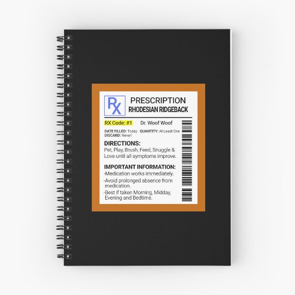 Item preview, RX Prescription Rhodesian Ridgeback Funny Dog Gift  designed and sold by Guarddogdrive.