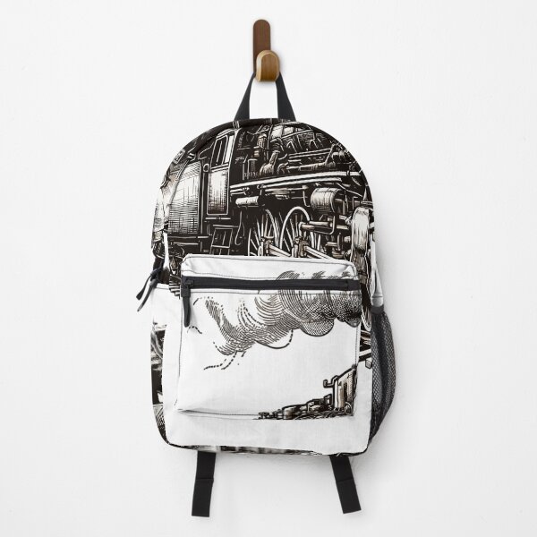 Item preview, Detailed sketch of a steam locomotive designed and sold by LongIslandDesgn.