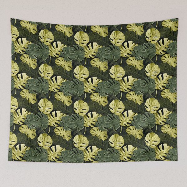 Item preview, Monstera Tropical Leaves on a Dark Background designed and sold by HisoTorDesign.