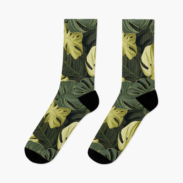 Item preview, Monstera Tropical Leaves on a Dark Background designed and sold by HisoTorDesign.